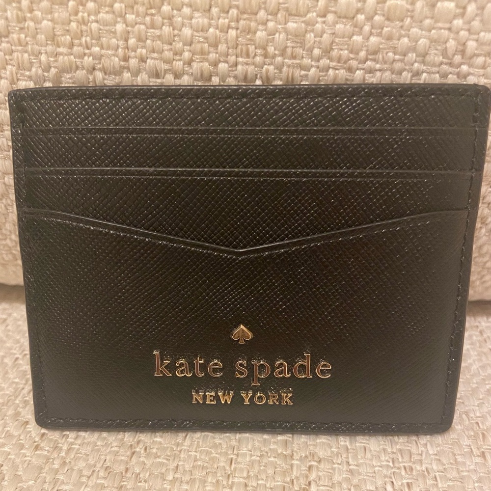 Kate Spade Card Holder Black Saffiano Leather - Picture 2 of 3